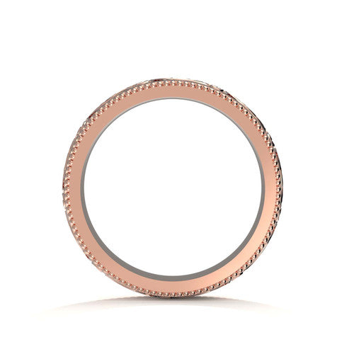 5mm rose gold wedding band for men with ornate scrollwork and engraved detailing