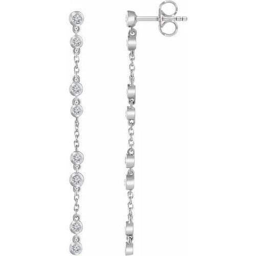 14K Gold 1/3 CTW Natural Diamond Chain Earrings 14K White Gold