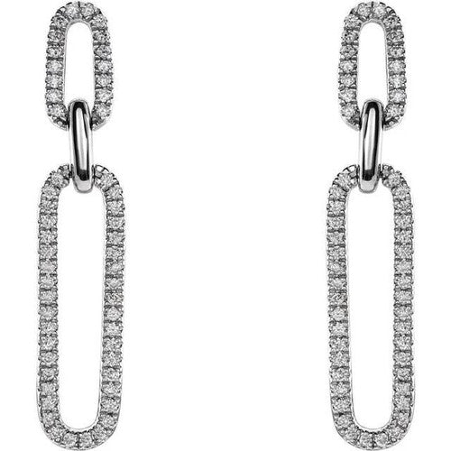 14K Gold 1/3 CTW Natural Diamond Link Earrings 14K White Gold