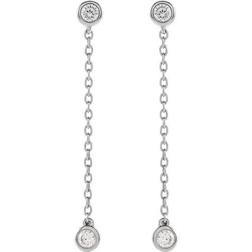 14K Gold 1/4 CTW Lab-Grown Diamond Chain Earrings 14K White Gold