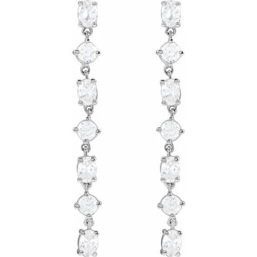 14K Gold 1 1/5 CTW Lab-Grown Diamond Dangle Earrings 14K White Gold