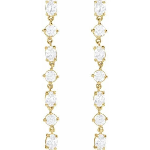 14K Gold 1 1/5 CTW Lab-Grown Diamond Dangle Earrings 14K Yellow Gold