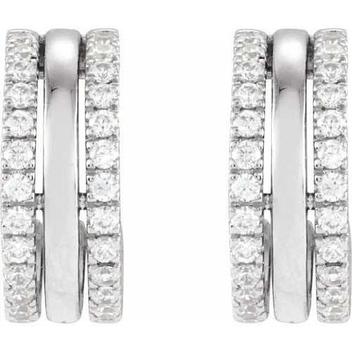 14K Gold 1/2 CTW Natural Diamond Earrings 14K White Gold