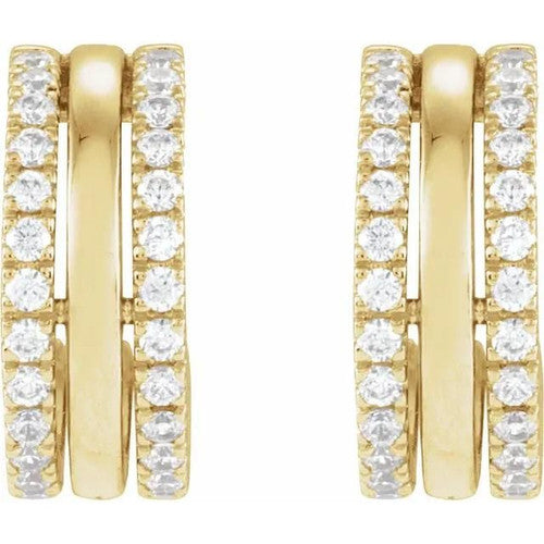 14K Gold 1/2 CTW Natural Diamond Earrings 14K Yellow Gold