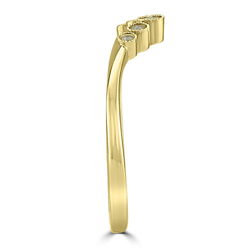 14K Yellow Gold Contoured Diamond Wedding Band 14K Yellow Gold - Natural Diamond