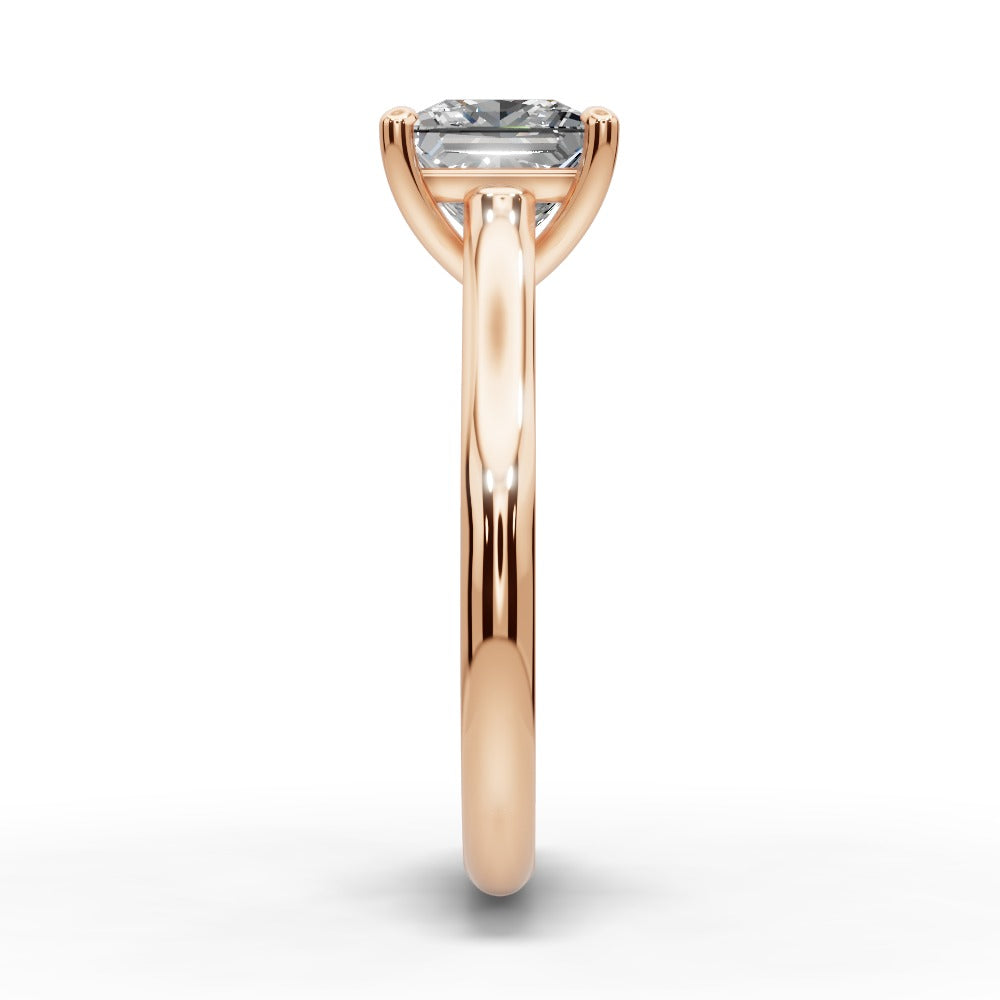 Saylor Princess Shape Classic Engagement Ring in 14K Rose Gold