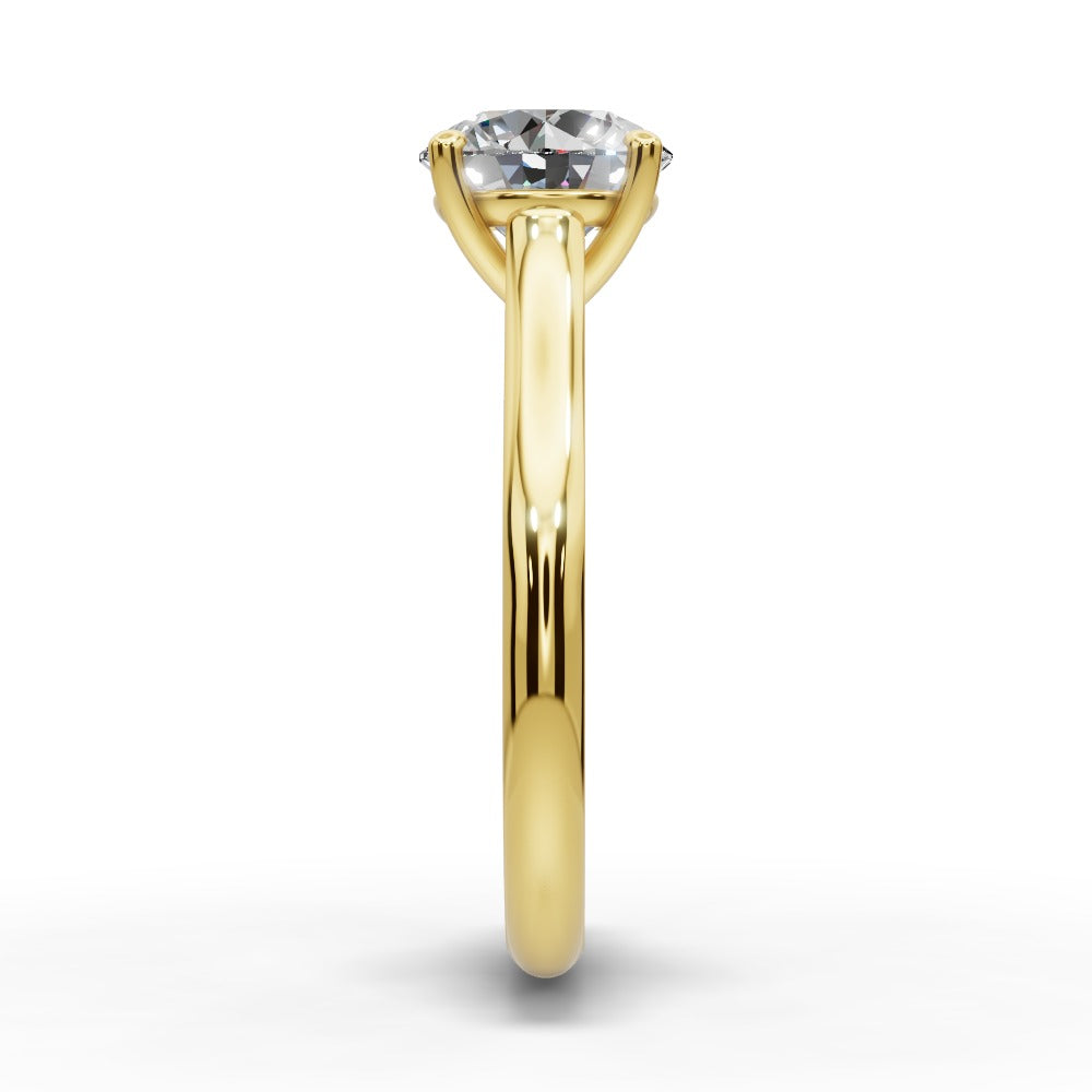 Saylor Round Shape Classic Engagement Ring in 18K Yellow Gold
