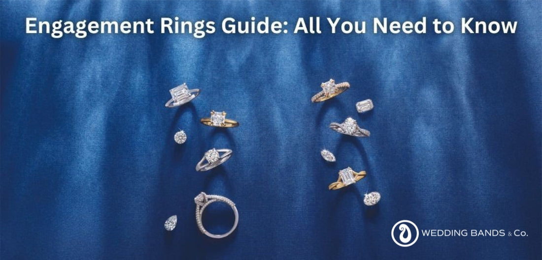 Diamond engagement rings representing the full range covered in this Chicago buyer's guide