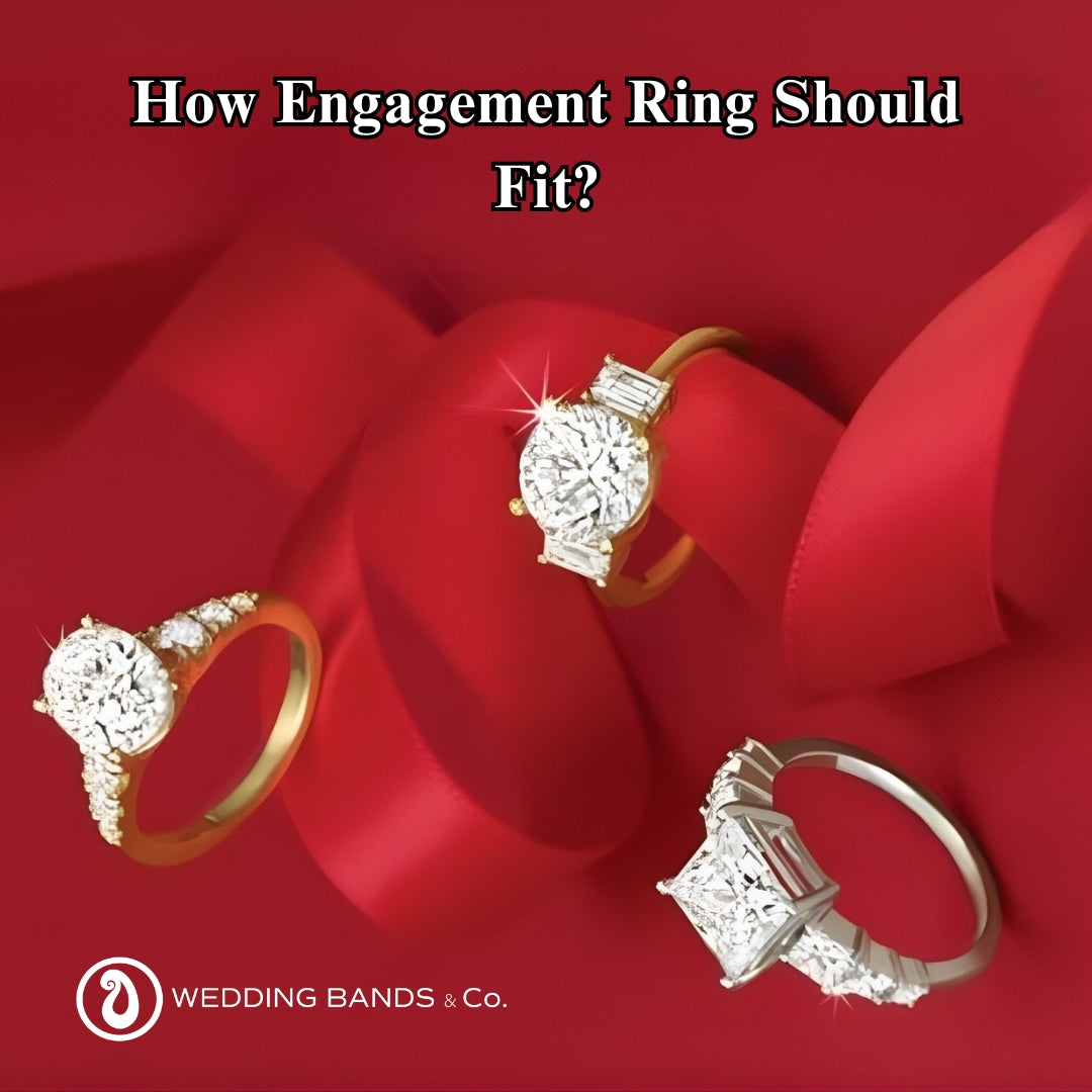 Gold engagement rings in various band widths showing proper fit and sizing for comfort