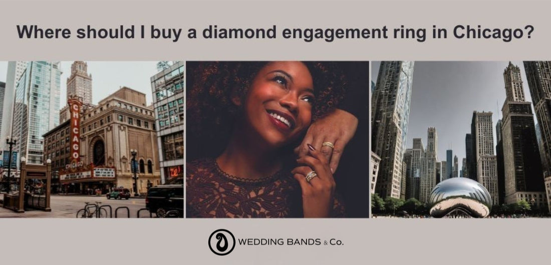 Diamond engagement rings in gold and platinum available from Chicago jewelers