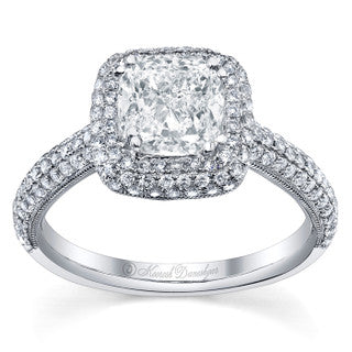 Stack of gold diamond wedding bands illustrating different setting styles