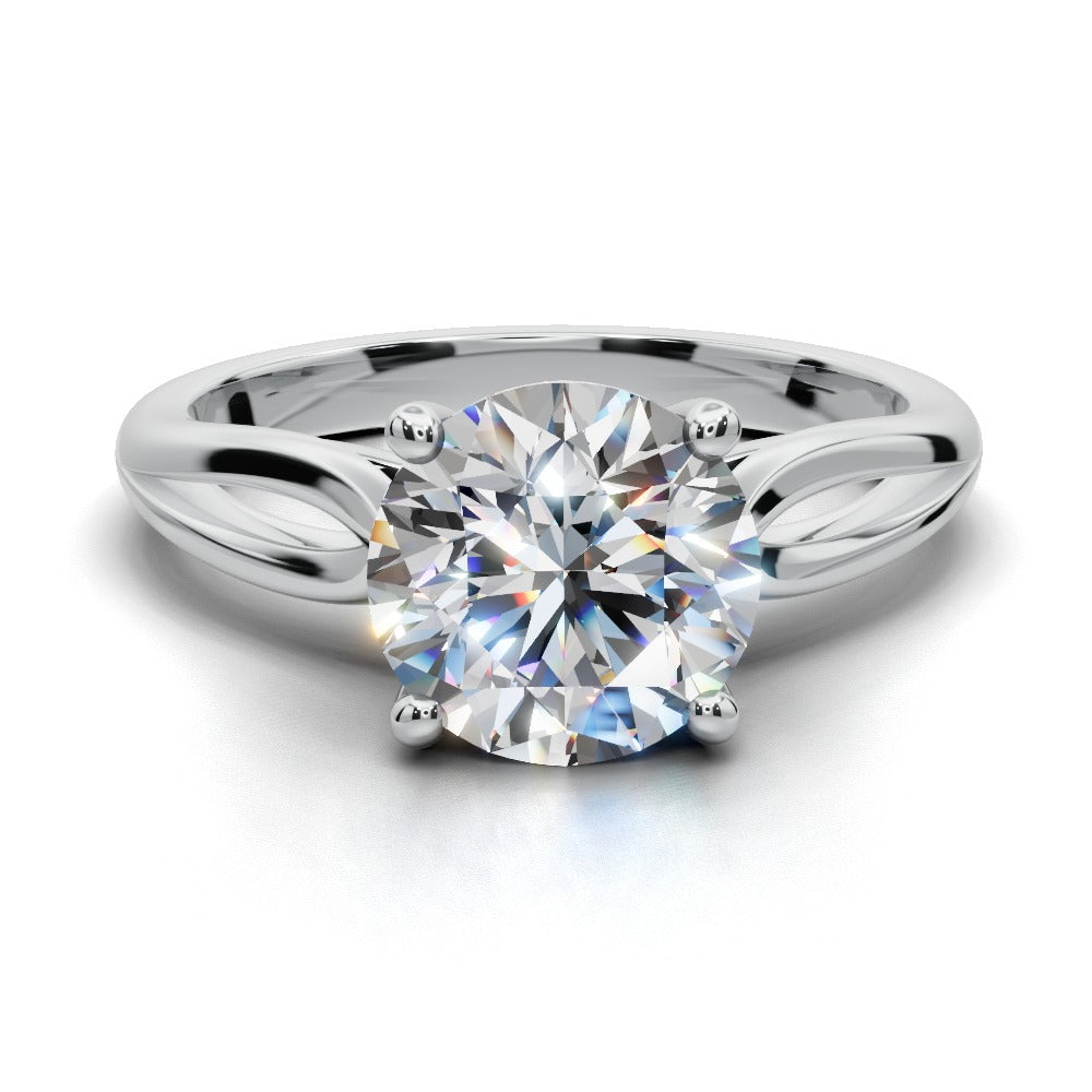 Beatrice Round Shape Classic Engagement Ring in Platinum