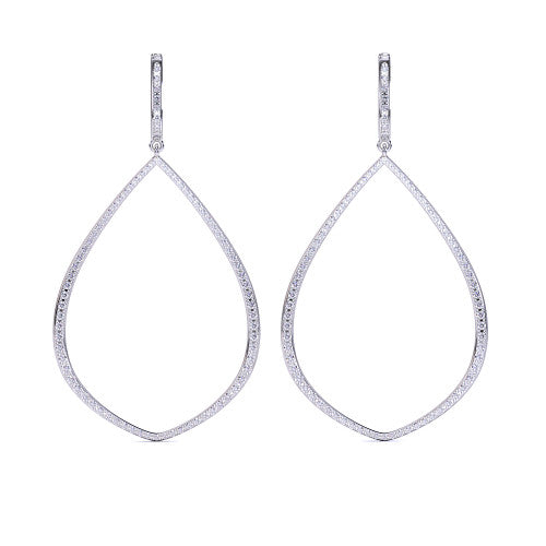 14K White Gold Teardrop Lab-Grown Diamond Earrings 14K White Gold