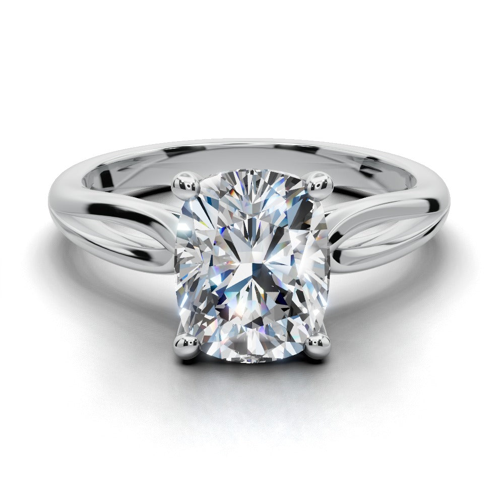 Beatrice Cushion Shape Classic Engagement Ring in Platinum