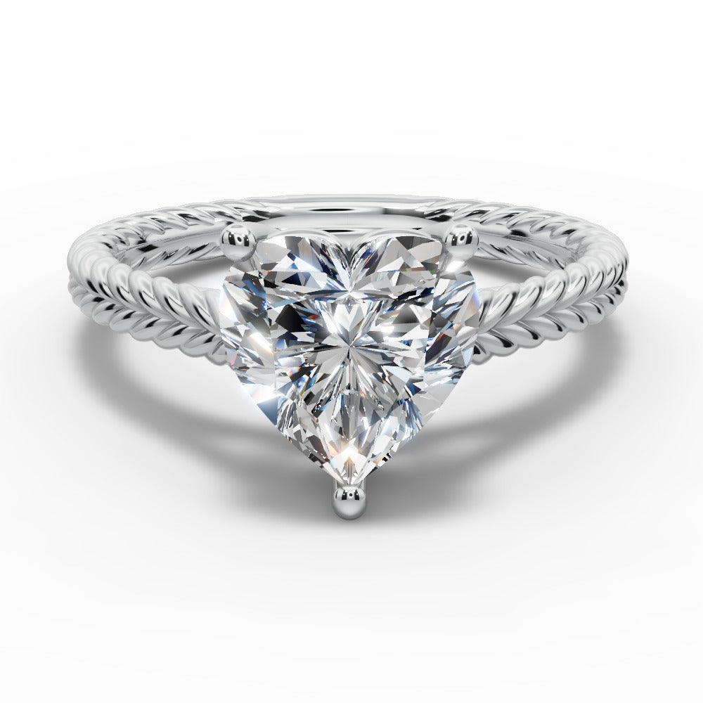 Jayden Heart Shape Classic Engagement Ring in Platinum