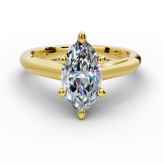 Saylor Marquise Shape Classic Engagement Ring in 18K Yellow Gold