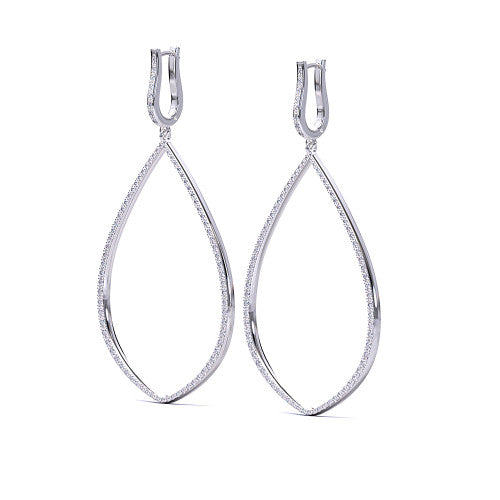 14K White Gold Teardrop Lab-Grown Diamond Earrings 14K White Gold