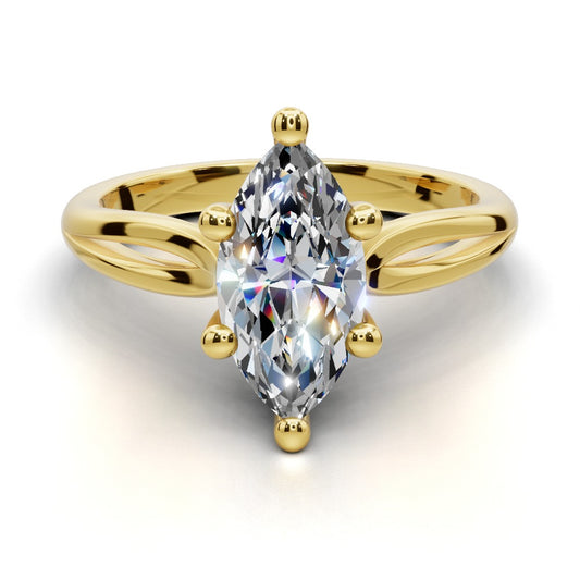 Beatrice Marquise Shape Classic Engagement Ring in 18K Yellow Gold