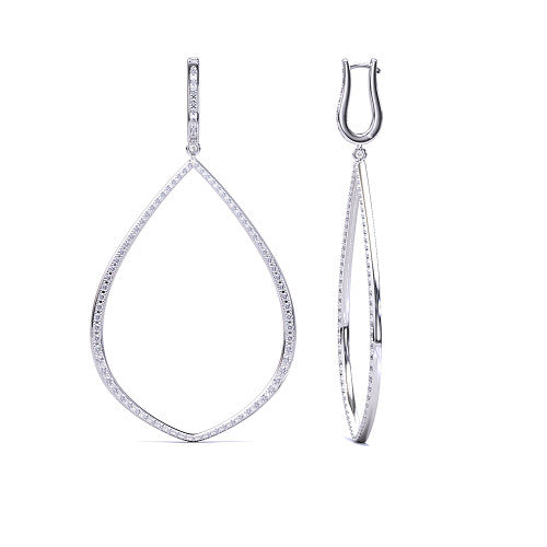 14K White Gold Teardrop Lab-Grown Diamond Earrings 14K White Gold
