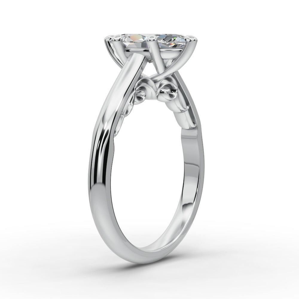 Saylor Marquise Shape Classic Engagement Ring in Platinum