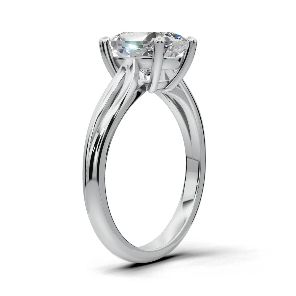 Beatrice Cushion Shape Classic Engagement Ring in Platinum