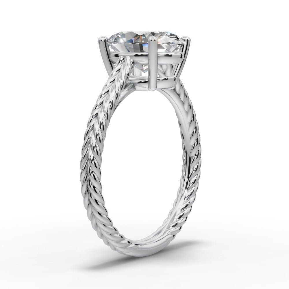 Jayden Oval Shape Classic Engagement Ring in 14K White Gold