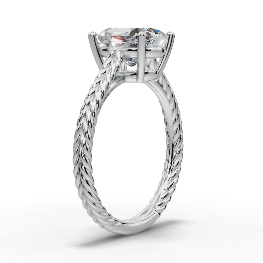 Jayden Cushion Shape Classic Engagement Ring in Platinum