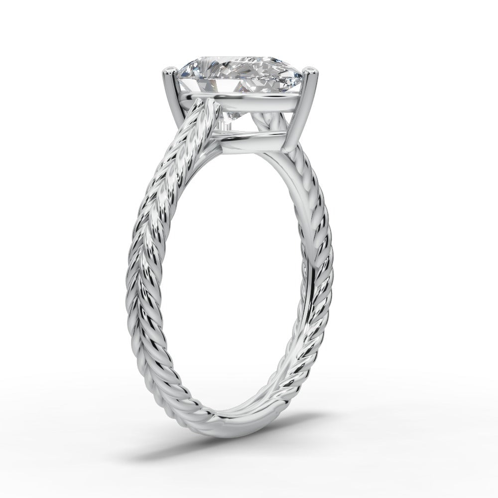 Jayden Pear Shape Classic Engagement Ring in 14K White Gold