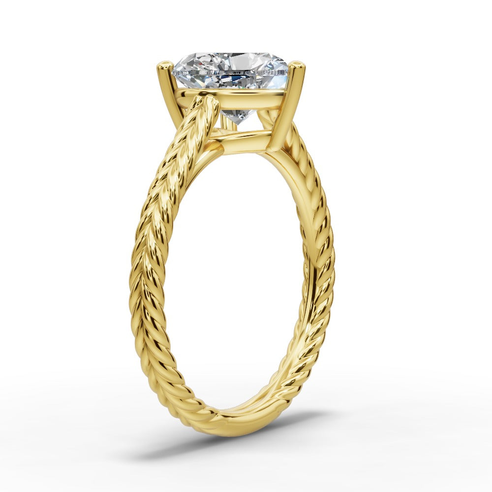 Jayden Heart Shape Classic Engagement Ring in 14K Yellow Gold
