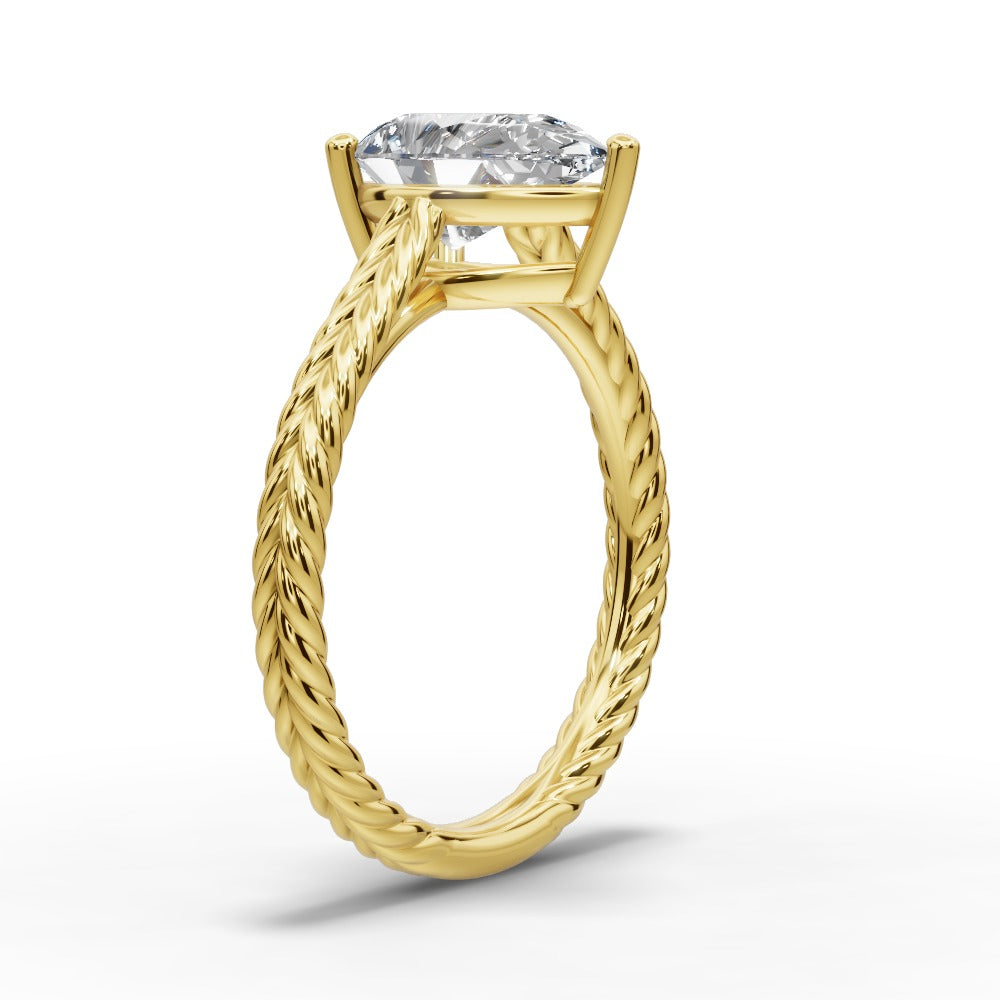Jayden Pear Shape Classic Engagement Ring in 18K Yellow Gold