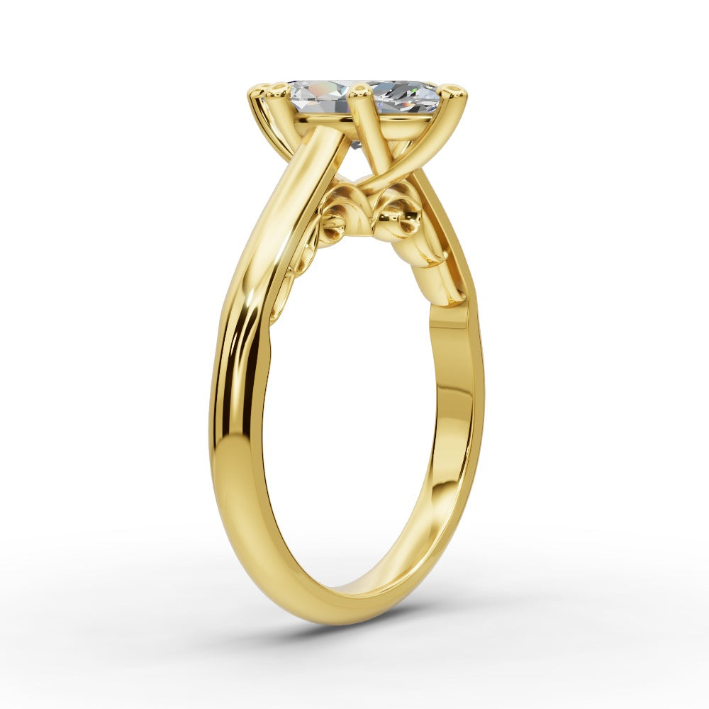Saylor Marquise Shape Classic Engagement Ring in 14K Yellow Gold