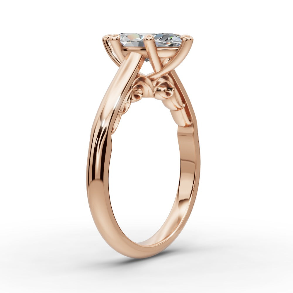 Saylor Marquise Shape Classic Engagement Ring in 18K Rose Gold