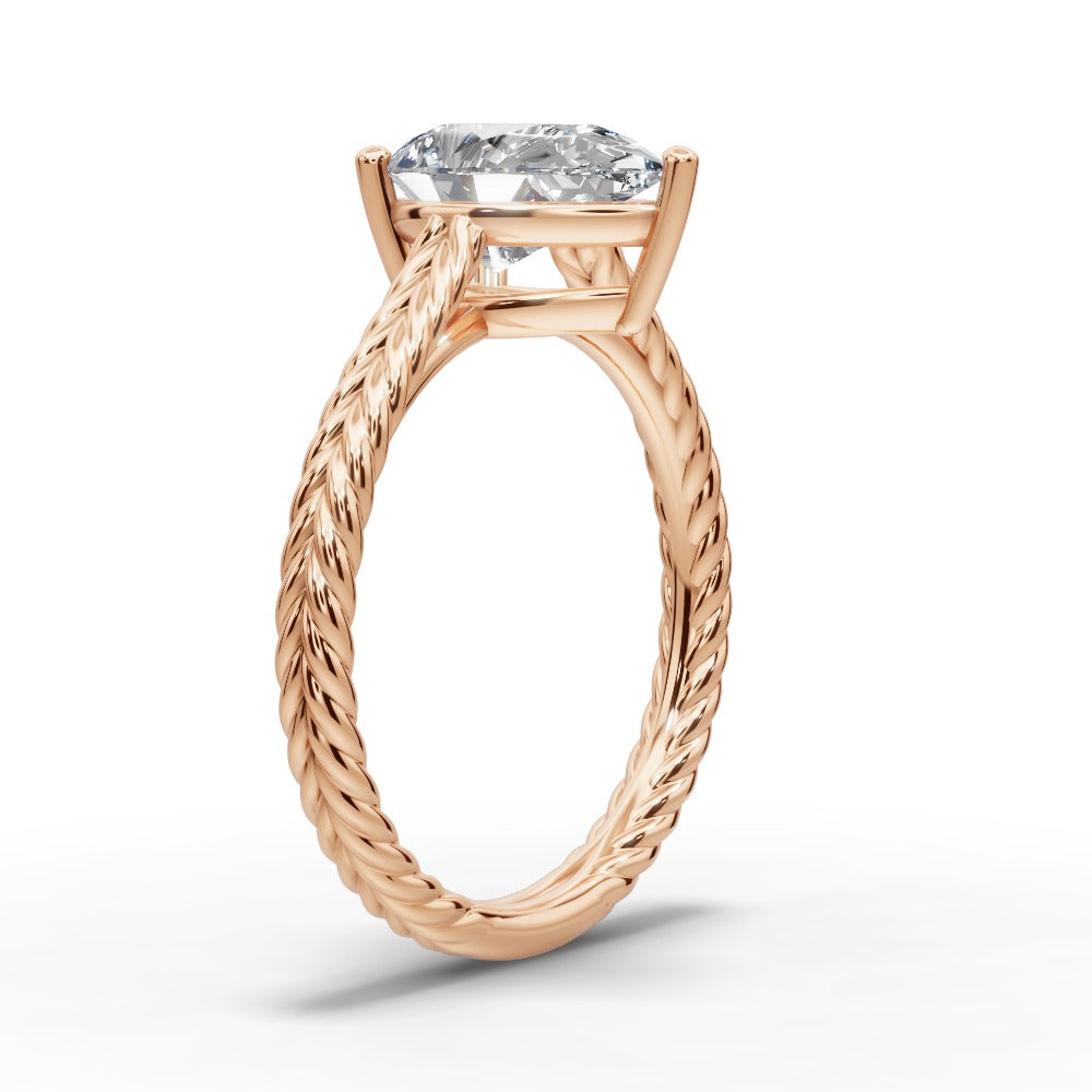 Jayden Pear Shape Classic Engagement Ring in 14K Rose Gold