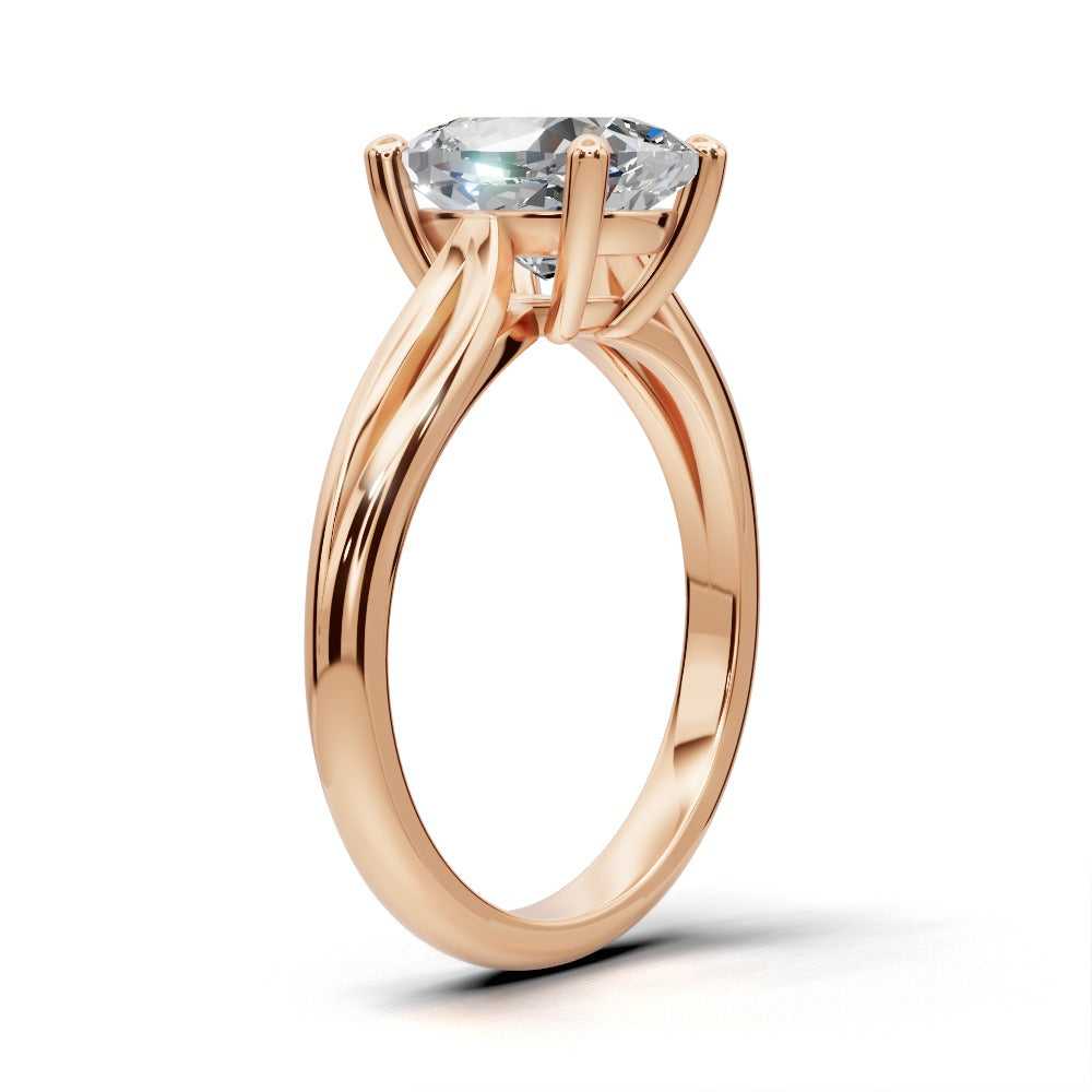 Beatrice Cushion Shape Classic Engagement Ring in 18K Rose Gold