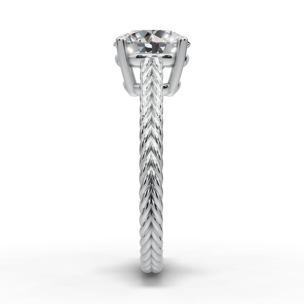 Jayden Round Shape Classic Engagement Ring in Platinum