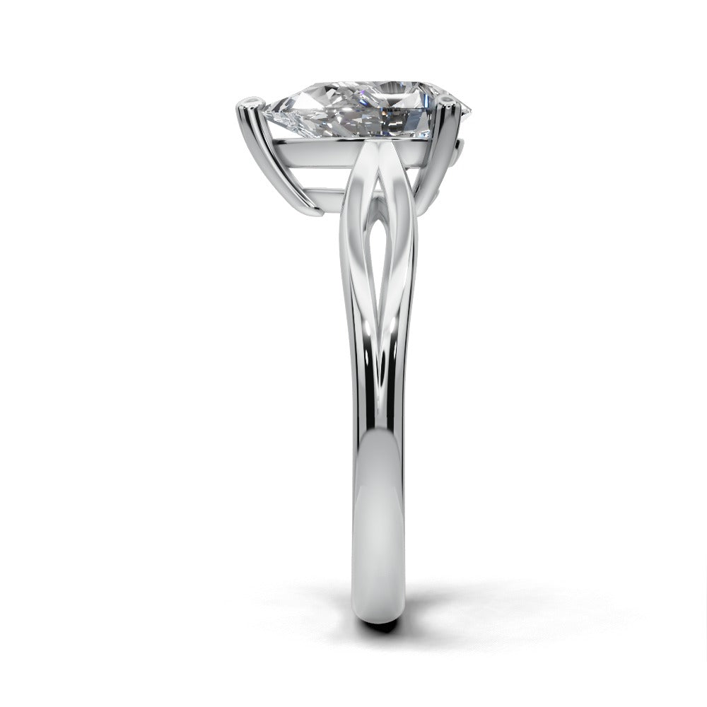 Beatrice Pear Shape Classic Engagement Ring in 18K White Gold