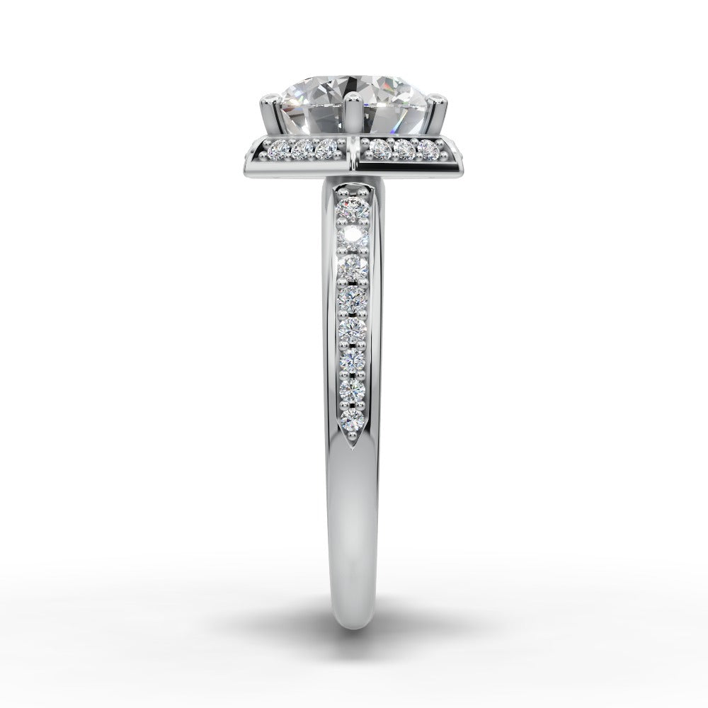 Tessa Round Shape Halo Engagement Ring in Platinum