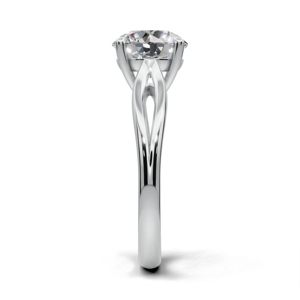 Beatrice Round Shape Classic Engagement Ring in Platinum