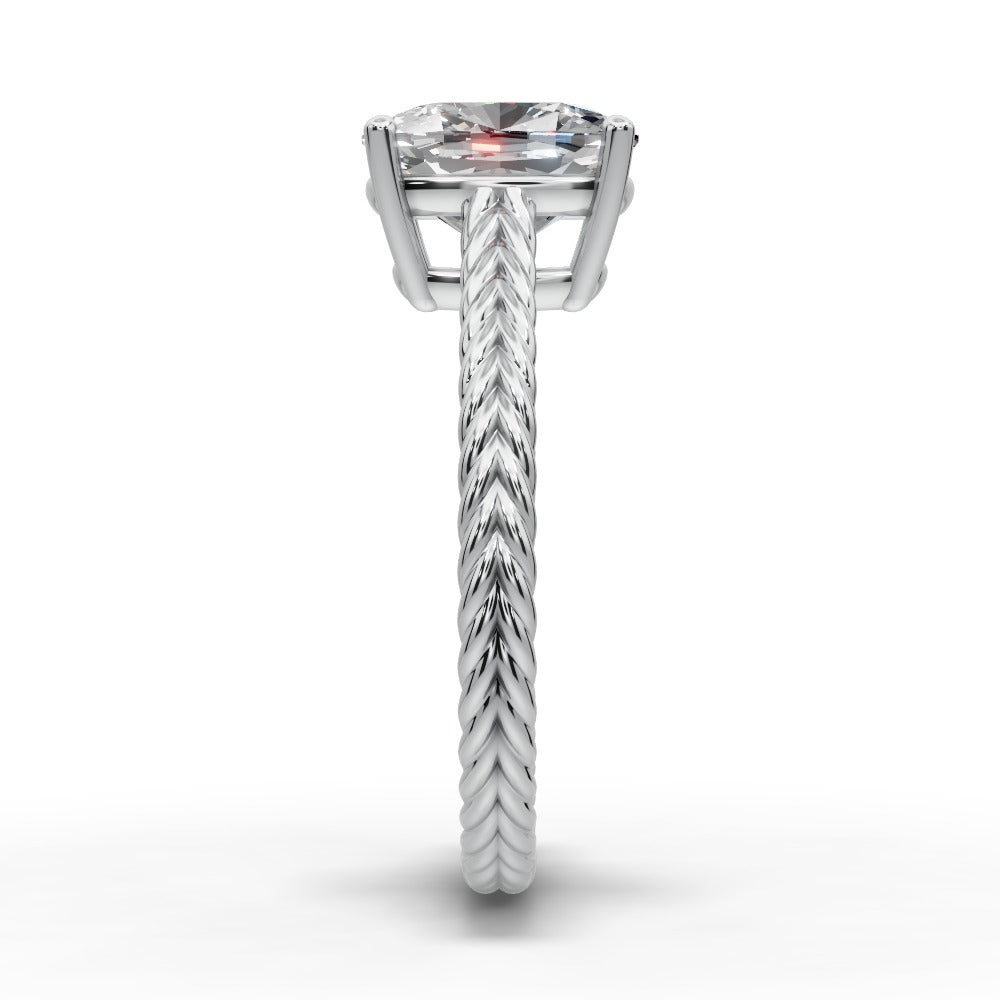 Jayden Cushion Shape Classic Engagement Ring in Platinum