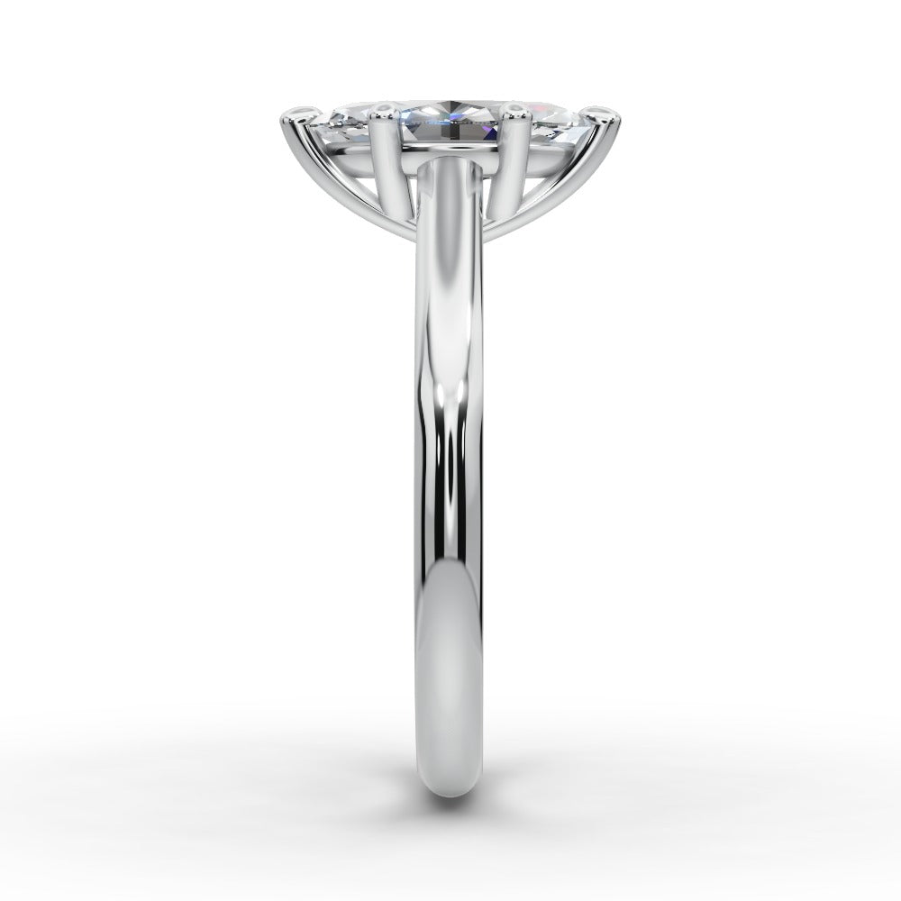 Saylor Marquise Shape Classic Engagement Ring in 14K White Gold