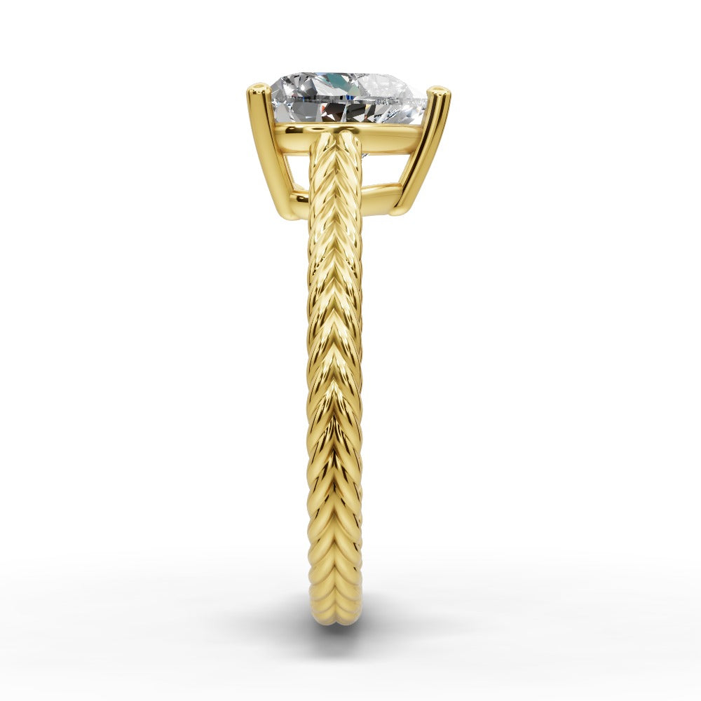 Jayden Heart Shape Classic Engagement Ring in 14K Yellow Gold