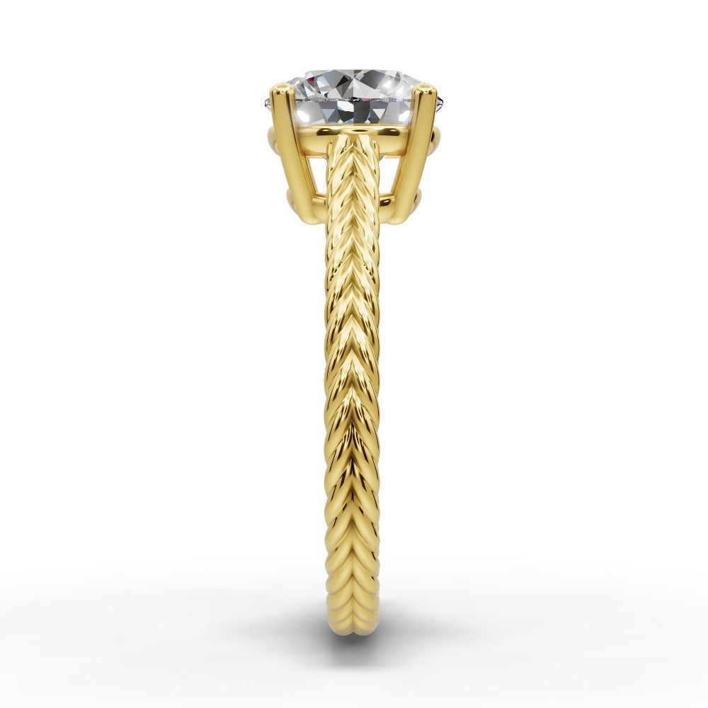 Jayden Round Shape Classic Engagement Ring in 18K Yellow Gold