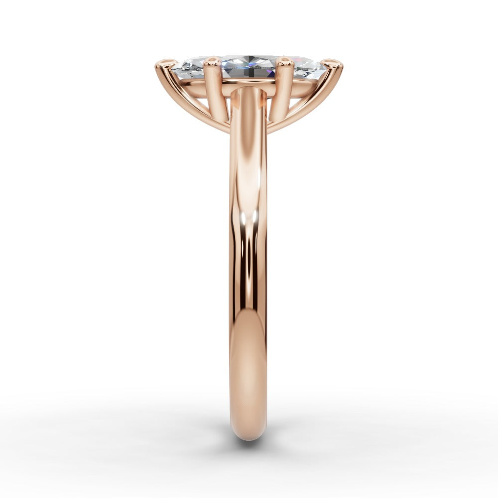 Saylor Marquise Shape Classic Engagement Ring in 14K Rose Gold