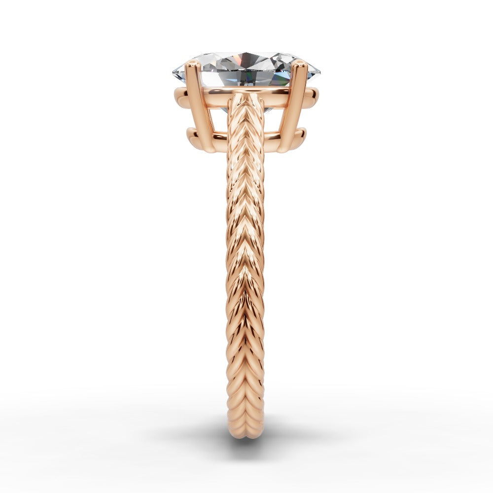 Jayden Oval Shape Classic Engagement Ring in 14K Rose Gold
