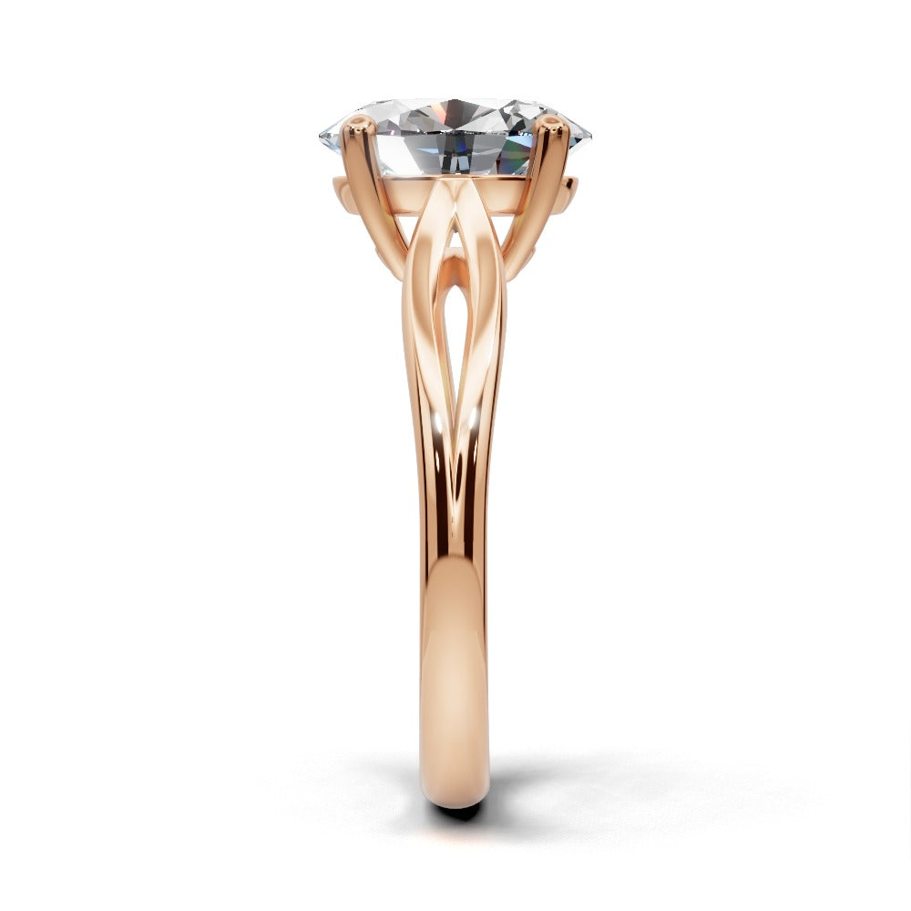 Beatrice Oval Shape Classic Engagement Ring in 14K Rose Gold