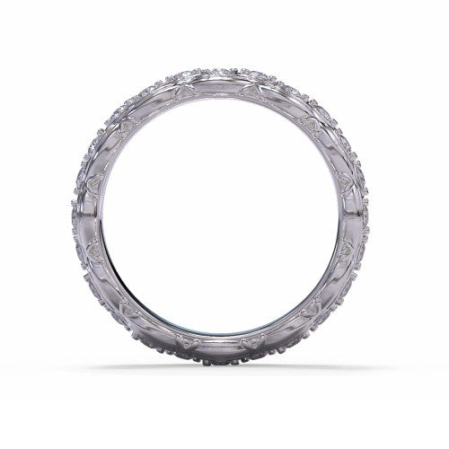 Dana - Women's 14k Gold Diamond Wedding Ring with Double Marquise Pattern 14K White Gold - Natural Diamond