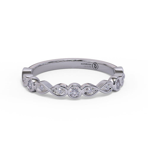 Whitney - Women's 14k Gold Diamond infinity Wedding Ring  14K White Gold - Natural Diamond
