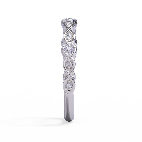 Whitney - Women's 14k Gold Diamond infinity Wedding Ring  14K White Gold - Natural Diamond