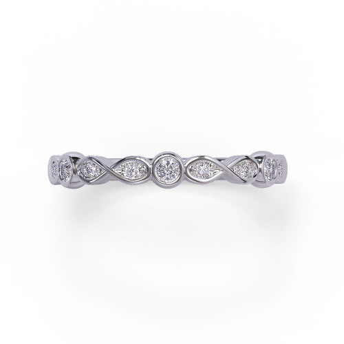Whitney - Women's 14k Gold Diamond infinity Wedding Ring  14K White Gold - Natural Diamond