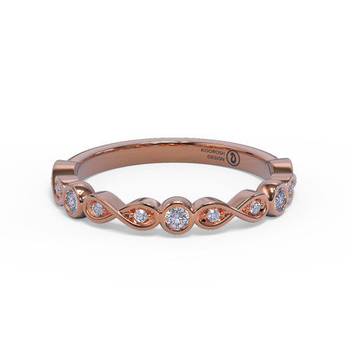 Whitney - Women's 14k Gold Diamond infinity Wedding Ring  14K Rose Gold - Natural Diamond